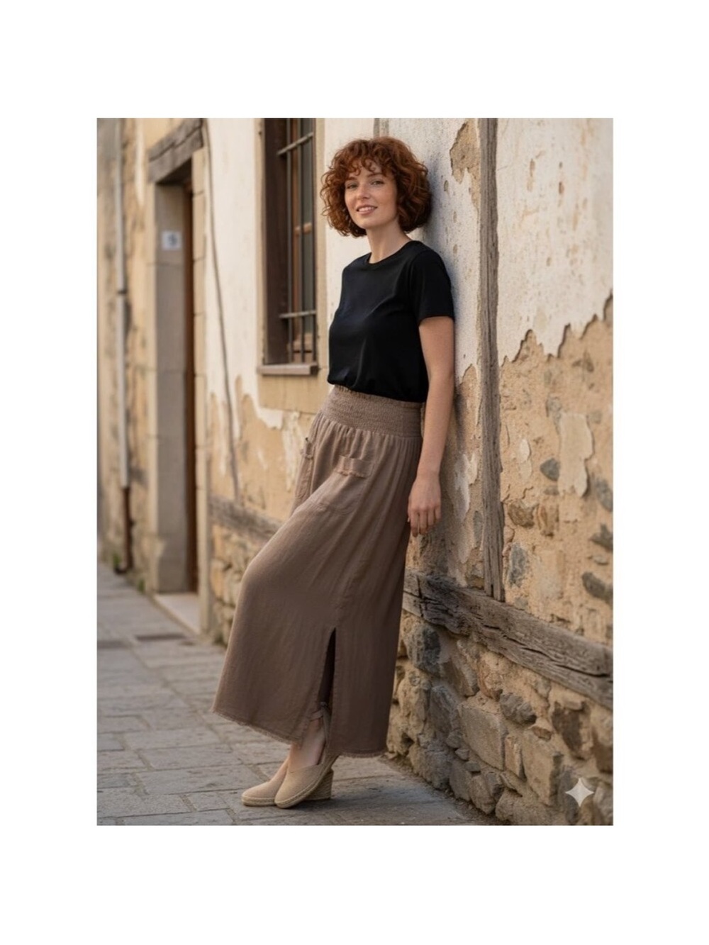 Nomad The Label brown linen skirt